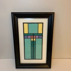 Handcrafted Petit Point Framed Wall Art - Rare Modern Aesthetic  - Fiber Art